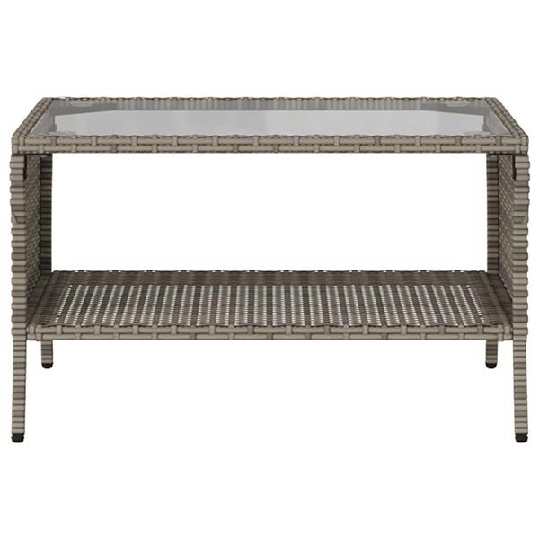 Grote foto vidaxl tuinbank 2 zits met kussens tafel poly rattan grijs tuin en terras tuinmeubelen