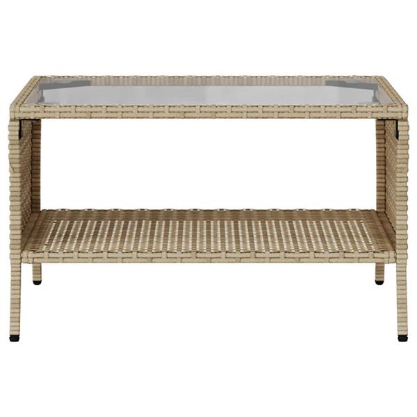 Grote foto vidaxl tuinbank 2 zits met kussens tafel poly rattan beige tuin en terras tuinmeubelen