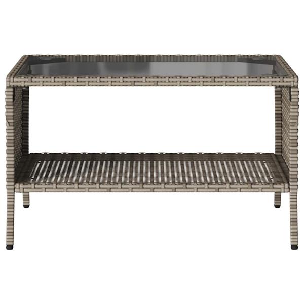Grote foto vidaxl tuinbank 2 zits met kussens tafel poly rattan grijs tuin en terras tuinmeubelen