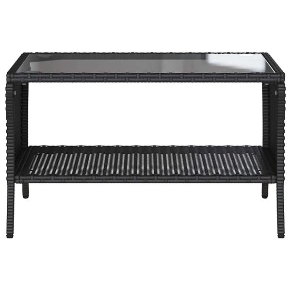 Grote foto vidaxl tuinbank 2 zits met kussens tafel poly rattan zwart tuin en terras tuinmeubelen