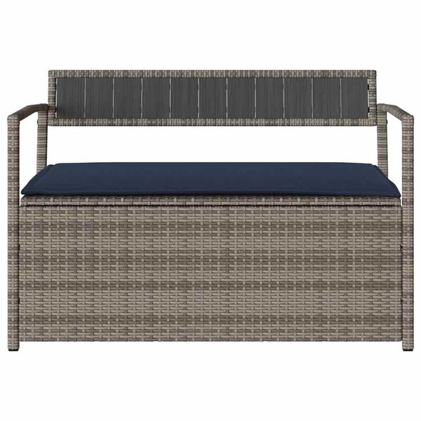 Grote foto vidaxl tuinbank met kussen grijs polyrotan tuin en terras tuinmeubelen