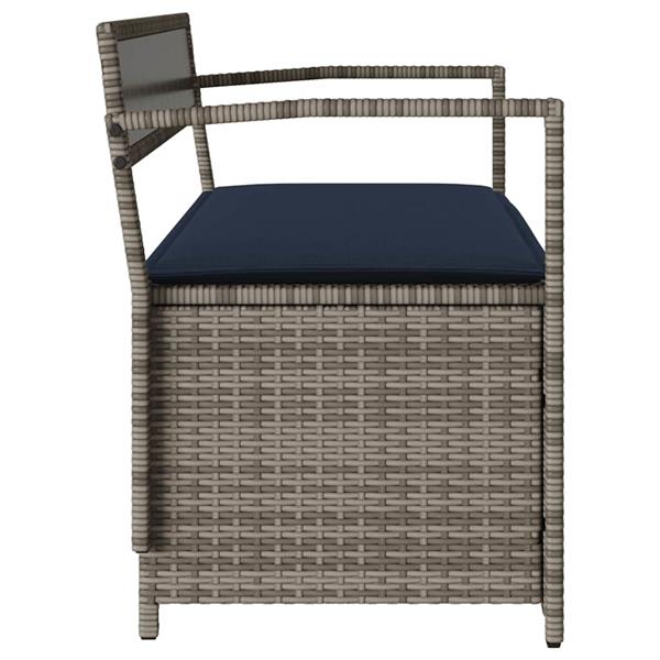 Grote foto vidaxl tuinbank met kussen grijs polyrotan tuin en terras tuinmeubelen