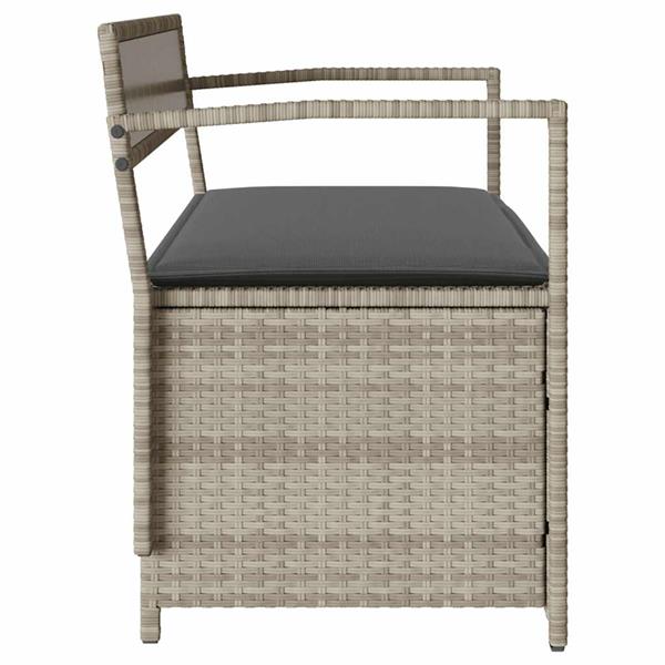 Grote foto vidaxl tuinbank met kussen lichtgrijs polyrotan tuin en terras tuinmeubelen