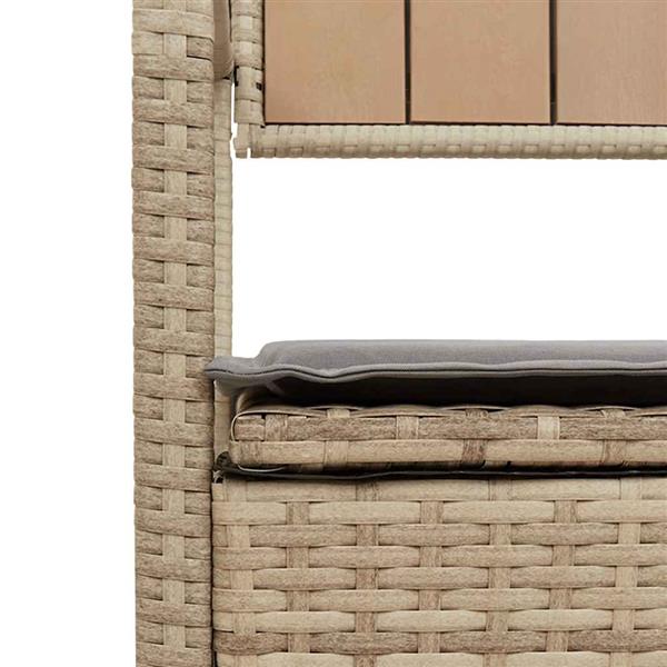 Grote foto vidaxl tuinbank met kussen beige polyrotan tuin en terras tuinmeubelen