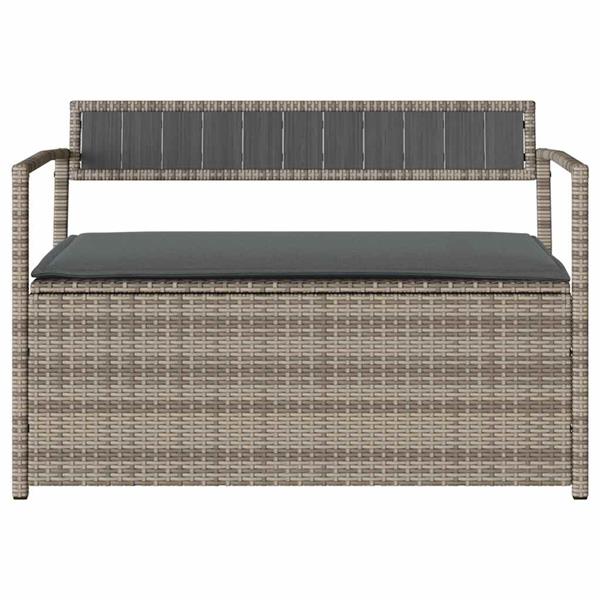 Grote foto vidaxl tuinbank met kussen grijs polyrotan tuin en terras tuinmeubelen