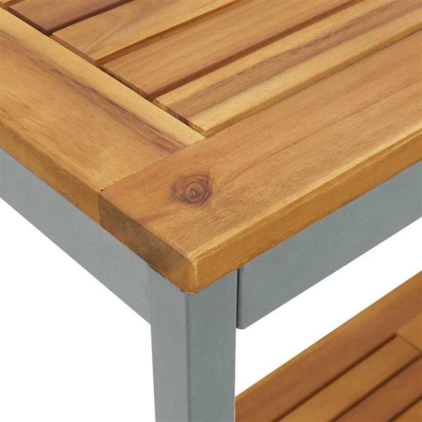 Grote foto vidaxl buiten tafel met opslag natuurlijk en grijs 80 x 35 x 75 cm tuin en terras tuinmeubelen