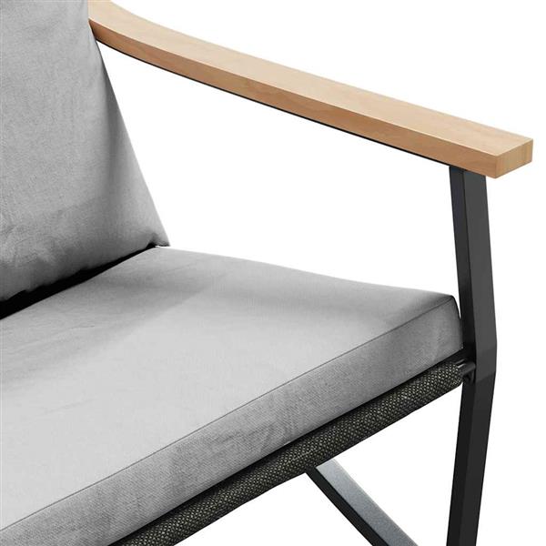 Grote foto vidaxl tuinstoelen 2 st met kussens staal zwart tuin en terras tuinmeubelen