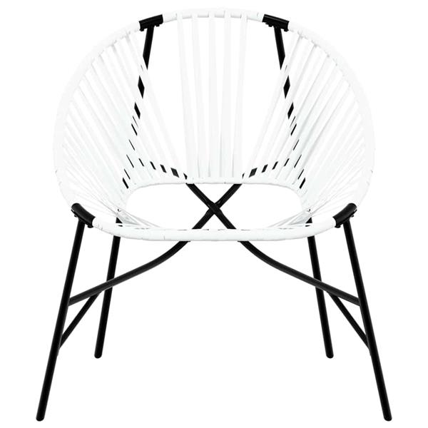 Grote foto vidaxl tuinstoel egg poly rattan zwart wit tuin en terras tuinmeubelen