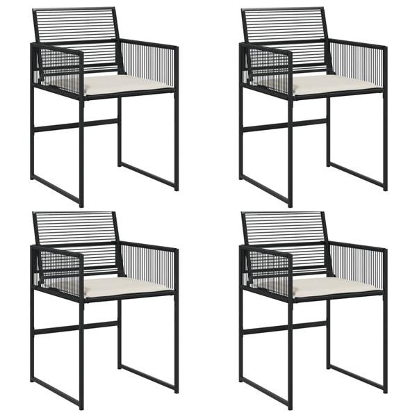 Grote foto vidaxl tuinstoelen 4 st met kussens poly rattan zwart tuin en terras tuinmeubelen