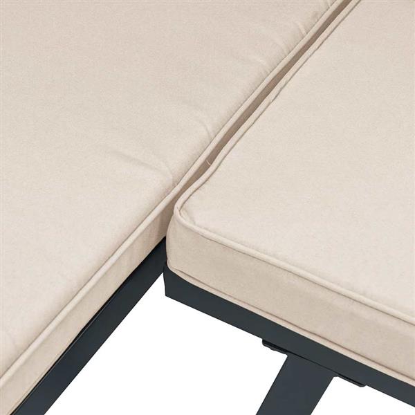 Grote foto vidaxl tuinbanken met kussens 2 st gepoedercoat staal zwart tuin en terras tuinmeubelen