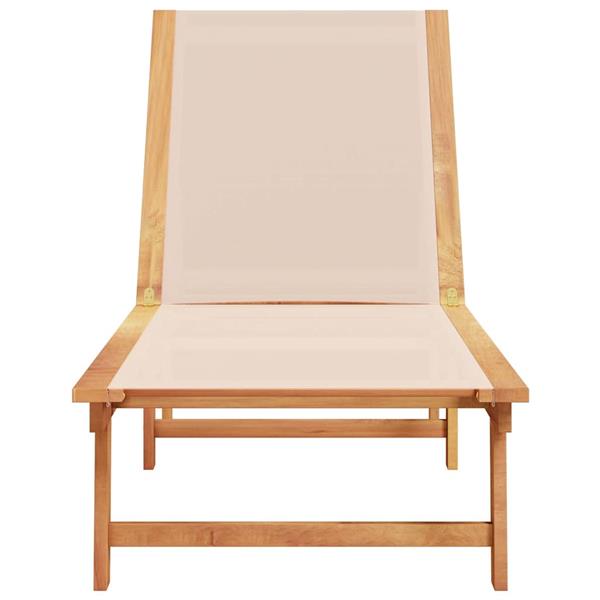 Grote foto vidaxl ligbed massief acaciahout en textileen cr mekleurig tuin en terras tuinmeubelen