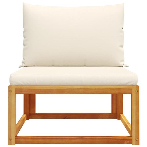 Grote foto vidaxl tuinbank zonder armleuningen met kussens acaciahout rotan tuin en terras tuinmeubelen