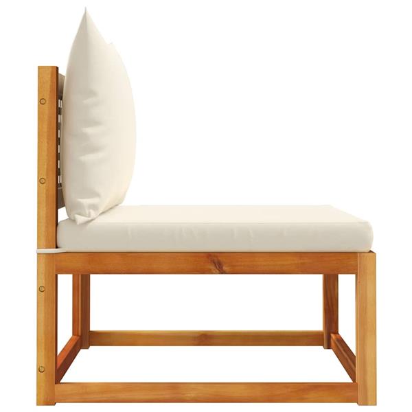 Grote foto vidaxl tuinbank zonder armleuningen met kussens acaciahout rotan tuin en terras tuinmeubelen