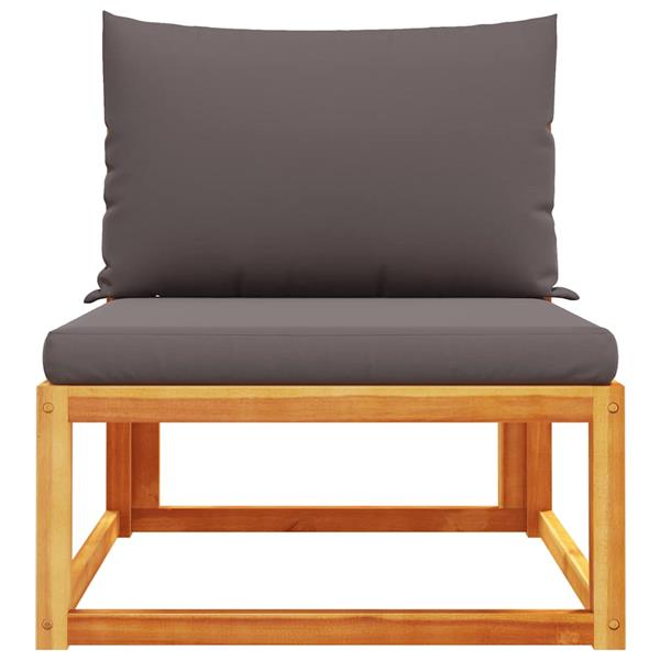 Grote foto vidaxl tuinbank zonder armleuningen met kussens acaciahout rotan tuin en terras tuinmeubelen