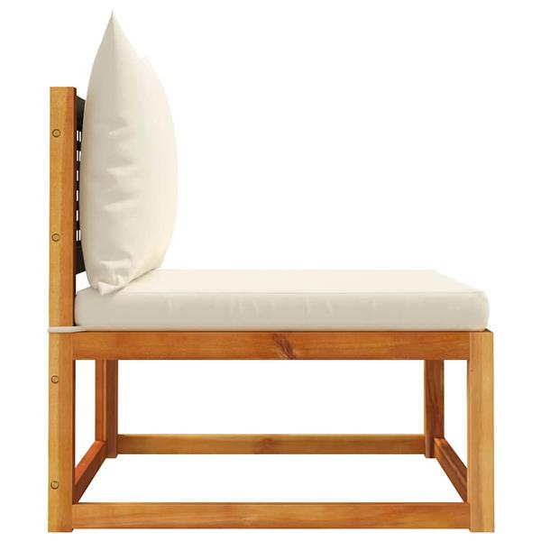 Grote foto vidaxl tuinbank zonder armleuningen met kussens acaciahout rotan tuin en terras tuinmeubelen