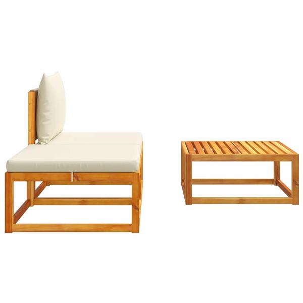 Grote foto vidaxl 3 delige tuinbankset met kussens acaciahout touw tuin en terras tuinmeubelen