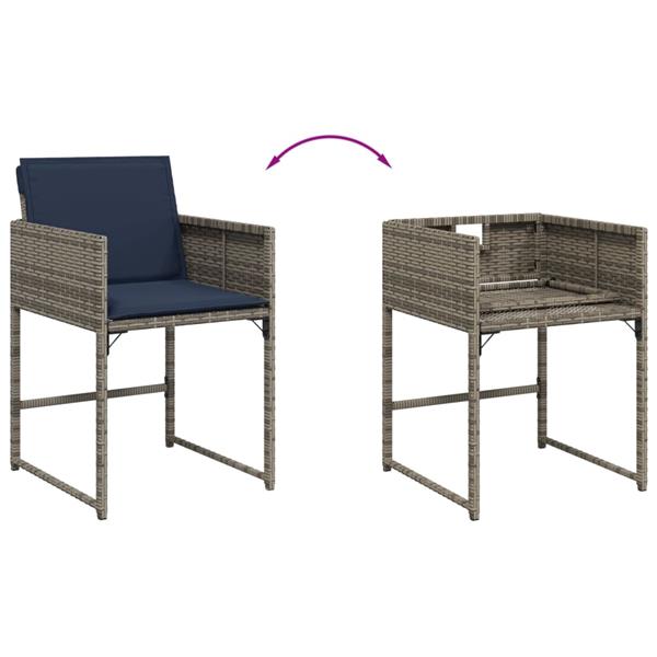 Grote foto vidaxl tuinstoelen 4 st met kussens poly rattan grijs tuin en terras tuinmeubelen