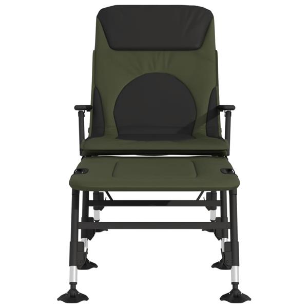 Grote foto vidaxl visbed met verstelbare modderpoten inklapbaar groen tuin en terras tuinmeubelen