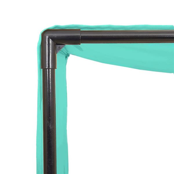 Grote foto vidaxl dubbele ligstoel met dak en gordijnen zwart polyrotan tuin en terras tuinmeubelen