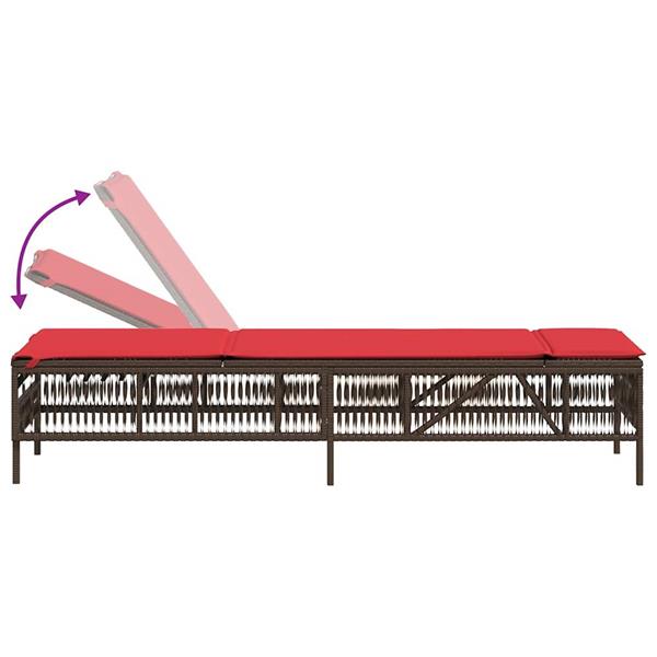 Grote foto vidaxl ligstoelen 2 stuks met tafel bruin poly rotan tuin en terras tuinmeubelen