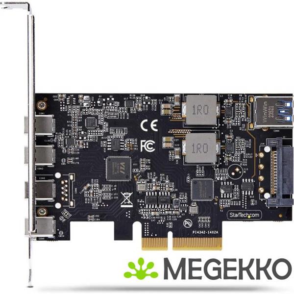Grote foto startech.com 5 port usb pcie kaart usb 3.2 10gbps pci express kaart met 4x usb c poorten 1x usb a computers en software overige computers en software