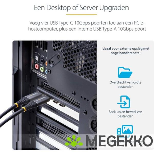 Grote foto startech.com 5 port usb pcie kaart usb 3.2 10gbps pci express kaart met 4x usb c poorten 1x usb a computers en software overige computers en software