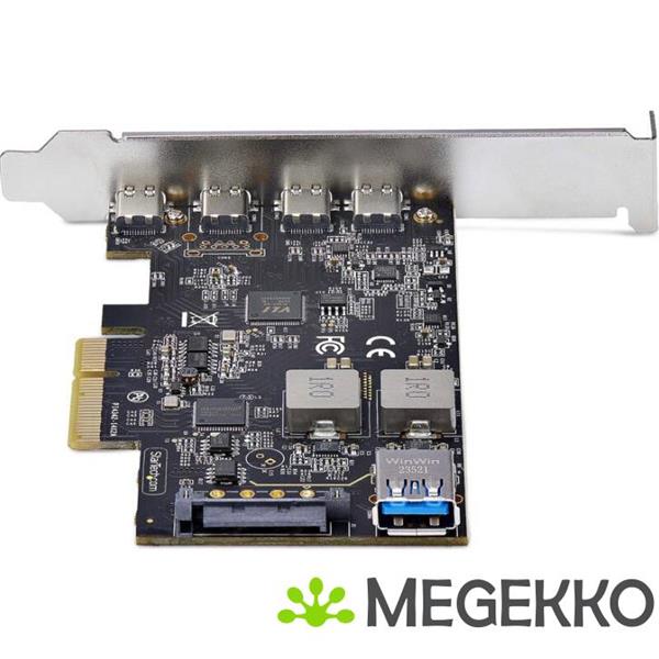 Grote foto startech.com 5 port usb pcie kaart usb 3.2 10gbps pci express kaart met 4x usb c poorten 1x usb a computers en software overige computers en software