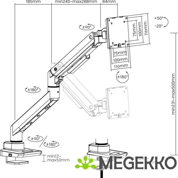 Grote foto equip 650180 monitorarm zwart computers en software overige computers en software