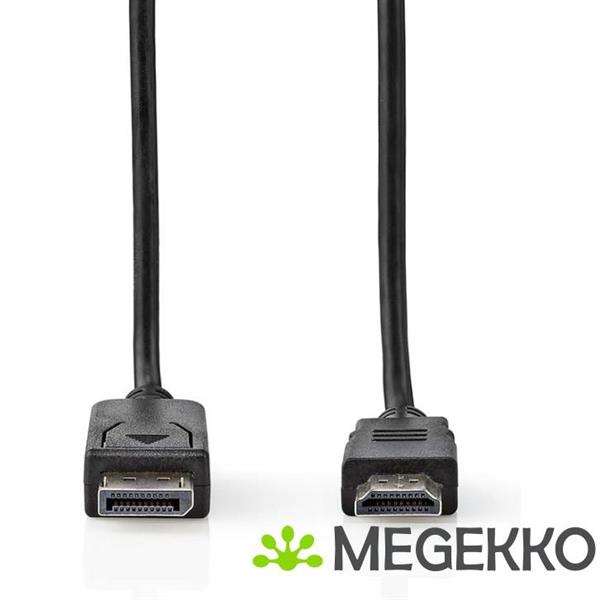 Grote foto displayport kabel displayport male hdmi male vernikkeld 2.00 m rond pvc zwart lab computers en software overige computers en software