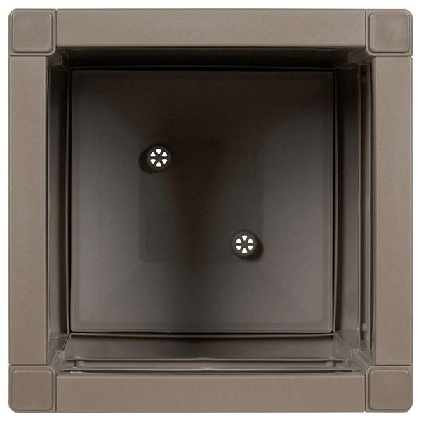 Grote foto vidaxl bloembak licht bruin 36 x 36 x 35 cm kunststof tuin en terras overige tuin en terras