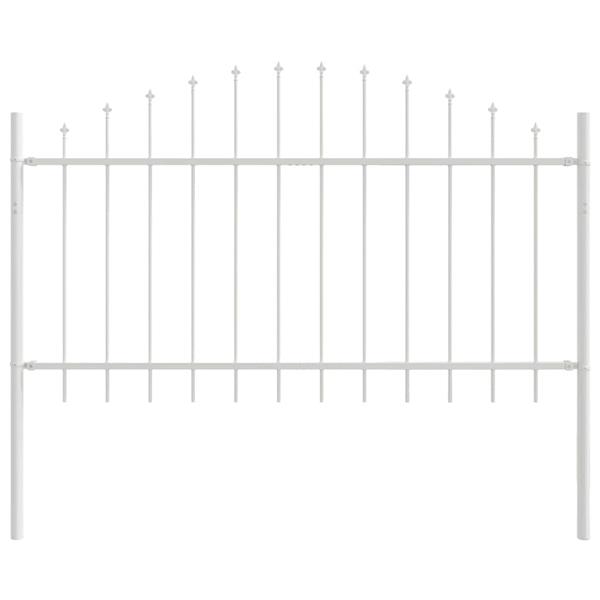 Grote foto vidaxl tuinhek wit 170 x 140 cm gepoedercoat staal tuin en terras hekken en schuttingen