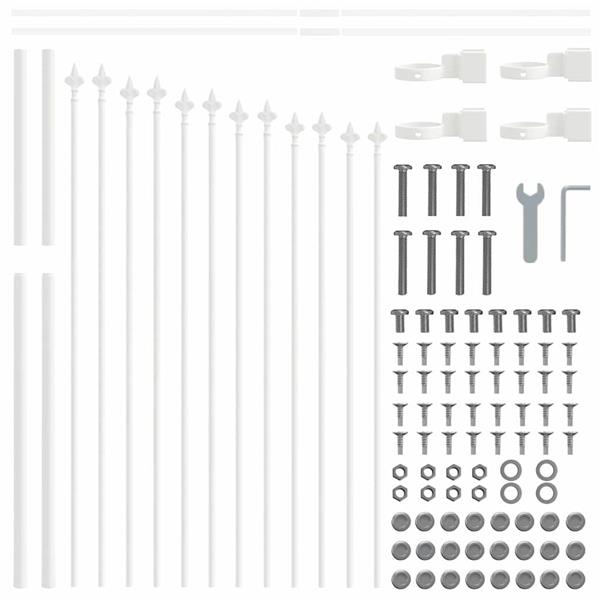 Grote foto vidaxl tuinhek wit 170 x 140 cm gepoedercoat staal tuin en terras hekken en schuttingen