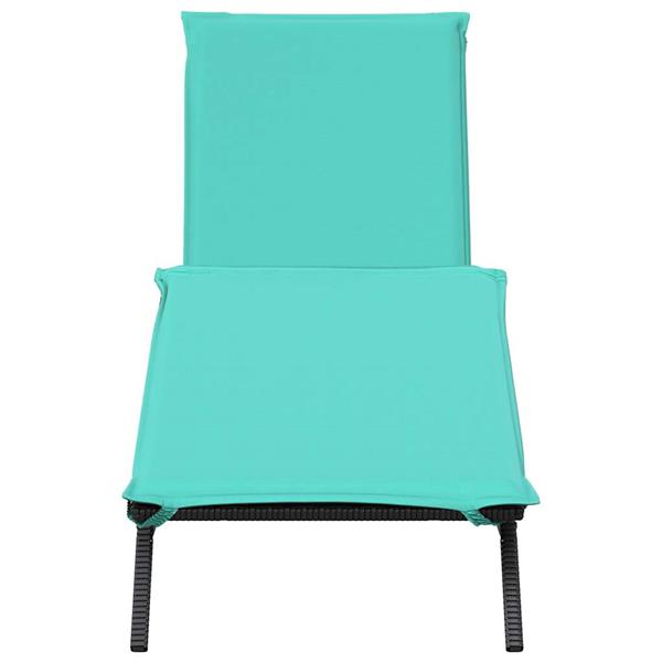 Grote foto vidaxl ligstoel met kussen zwart polyrotan tuin en terras tuinmeubelen