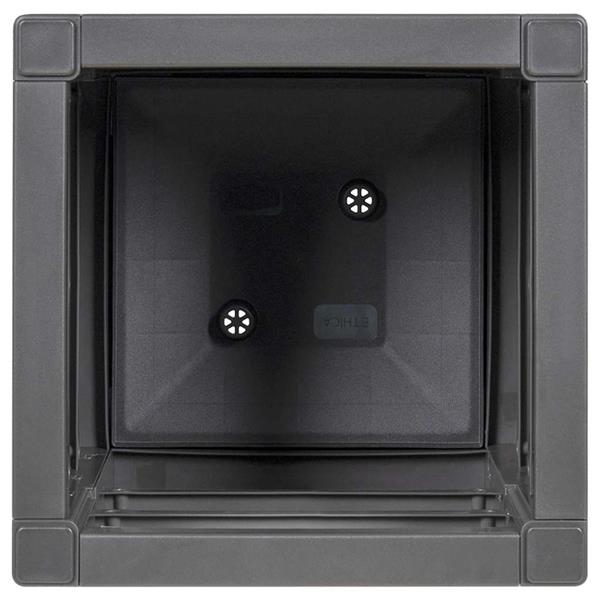 Grote foto vidaxl bloembak donkergrijs 36 x 36 x 35 cm kunststof tuin en terras overige tuin en terras