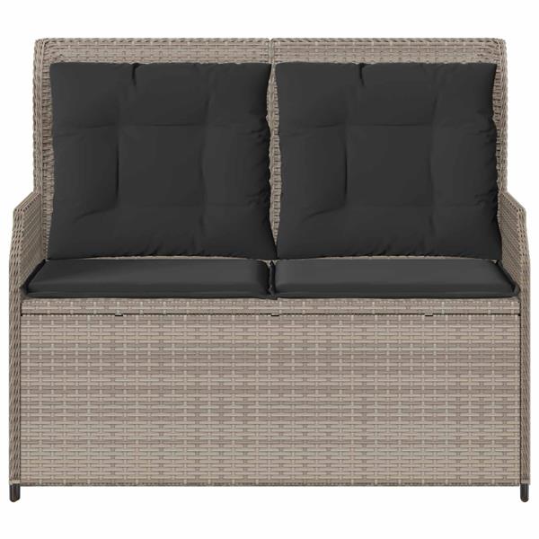 Grote foto vidaxl tuinbank met kussen lichtgrijs poly riet tuin en terras tuinmeubelen