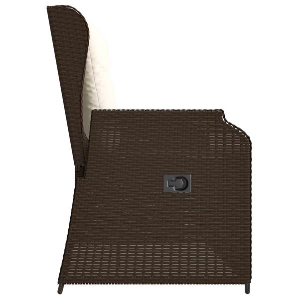 Grote foto vidaxl tuinbank met kussen bruin poly riet tuin en terras tuinmeubelen