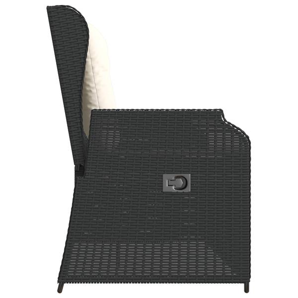 Grote foto vidaxl tuinbank met kussen zwart poly riet tuin en terras tuinmeubelen
