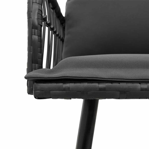 Grote foto vidaxl bank met kussen grijs 61.5 x 123 x 82cm metaal tuin en terras tuinmeubelen