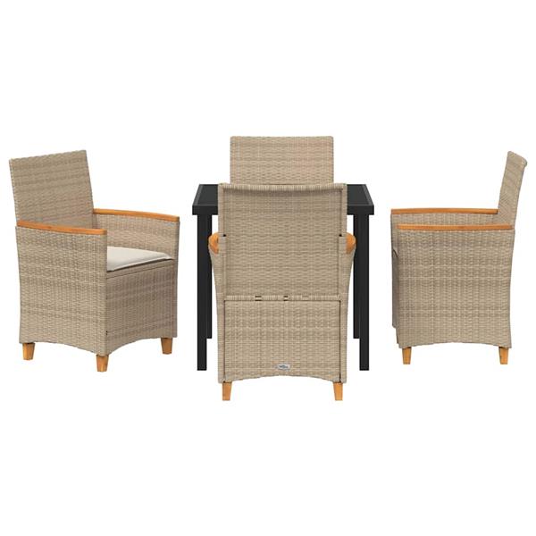 Grote foto vidaxl tuin eetset 5 pcs beige poly rattan tuin en terras tuinmeubelen