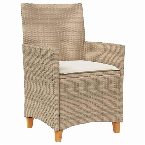 Grote foto vidaxl tuin eetset 3 pcs beige poly rattan tuin en terras tuinmeubelen