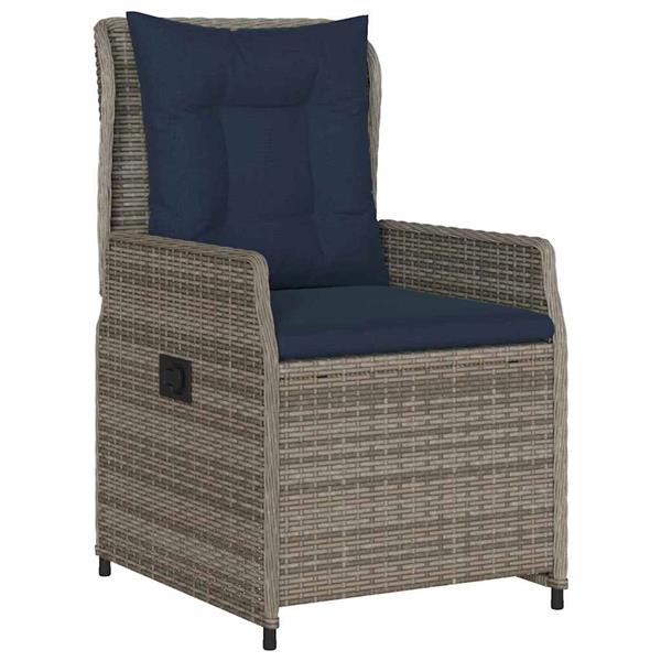 Grote foto vidaxl tuin eetset 3 pcs grijs poly riet tuin en terras tuinmeubelen