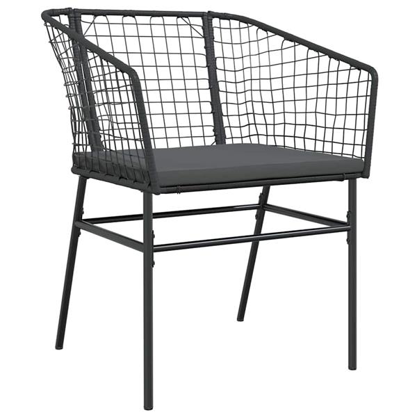 Grote foto vidaxl tuin eetset 7 pcs zwart poly rattan tuin en terras tuinmeubelen