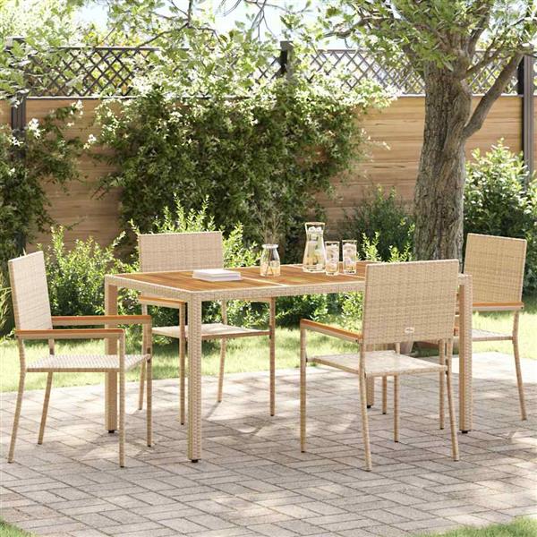 Grote foto vidaxl tuinstapelstoelen 4 pcs cr me en bruin tuin en terras tuinmeubelen
