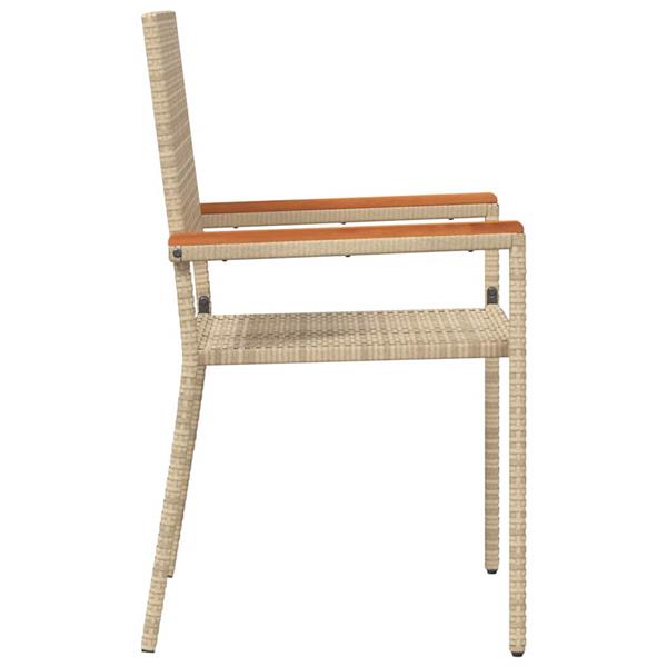 Grote foto vidaxl tuinstapelstoelen 4 pcs cr me en bruin tuin en terras tuinmeubelen