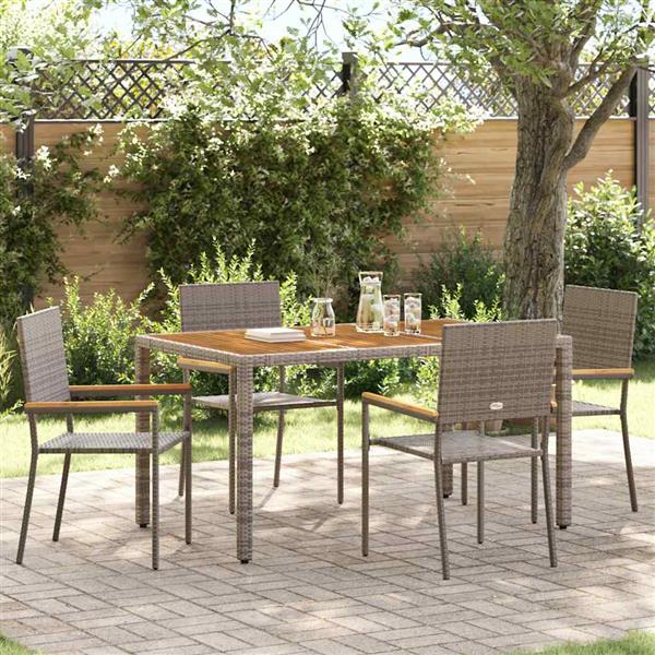 Grote foto vidaxl tuinstapelstoelen 4 pcs grijs en bruin tuin en terras tuinmeubelen