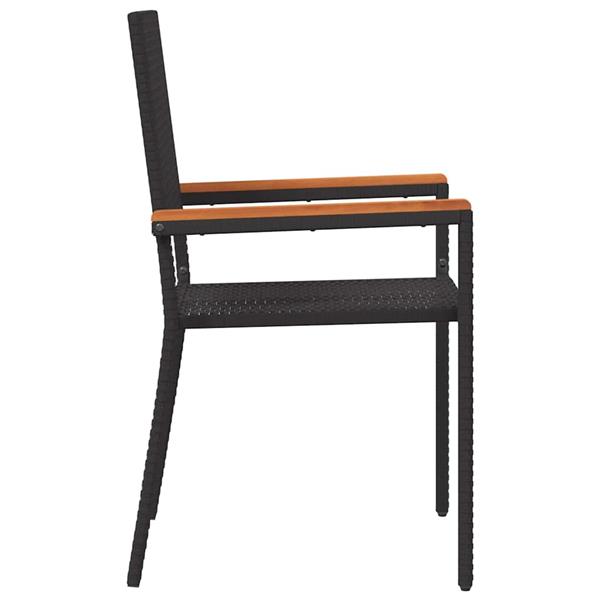 Grote foto vidaxl tuinstapelstoelen 4 pcs zwart en bruin tuin en terras tuinmeubelen