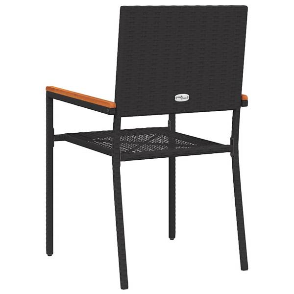 Grote foto vidaxl tuinstapelstoelen 4 pcs zwart en bruin tuin en terras tuinmeubelen