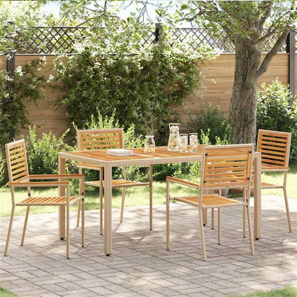 Grote foto vidaxl tuinstapelstoelen 4 pcs bruin en beige tuin en terras tuinmeubelen