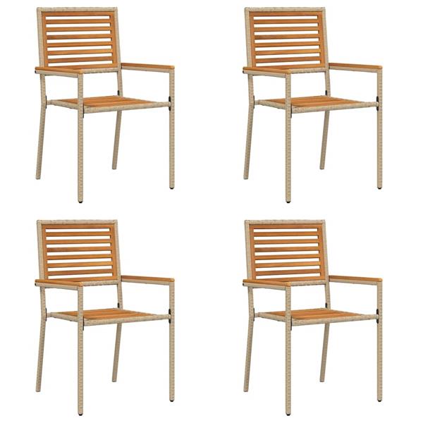 Grote foto vidaxl tuinstapelstoelen 4 pcs bruin en beige tuin en terras tuinmeubelen