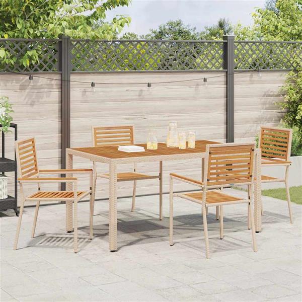 Grote foto vidaxl tuinstapelstoelen 4 pcs bruin en beige tuin en terras tuinmeubelen